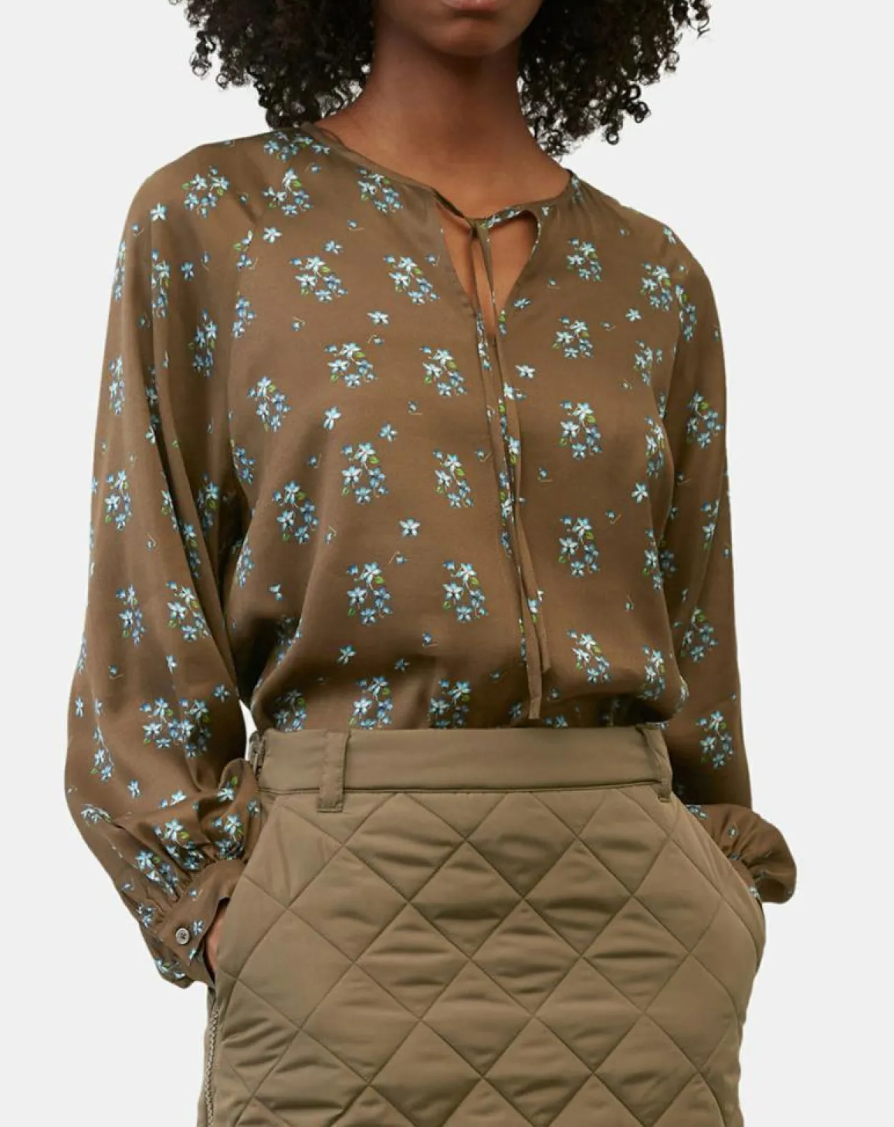 Blouse imprimée fleurs multicolore