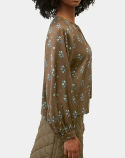 Blouse imprimée fleurs multicolore