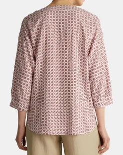 Blouse imprimée géométrique blanc/multicolore