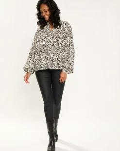 Blouse imprimée Leo écrue
