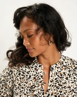 Blouse imprimée Leo écrue