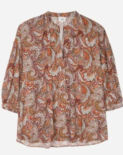 Blouse Kasta Vl imprimée marron/rouge