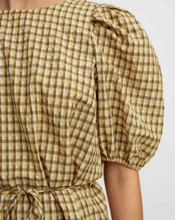 Blouse Kro en Coton mélangé gaufrée moutarde