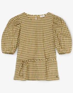 Blouse Kro en Coton mélangé gaufrée moutarde