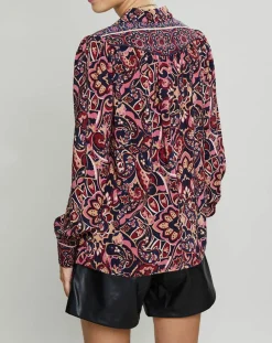 Blouse Latimy imprimée rouge/bleu/rose