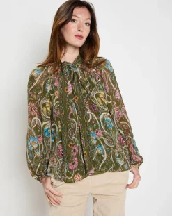 Blouse loose Anna kaki