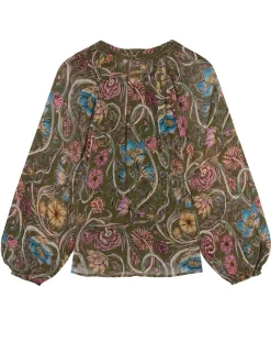 Blouse loose Anna kaki