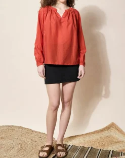 Blouse loose Olivera rouge