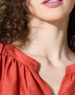 Blouse loose Olivera rouge