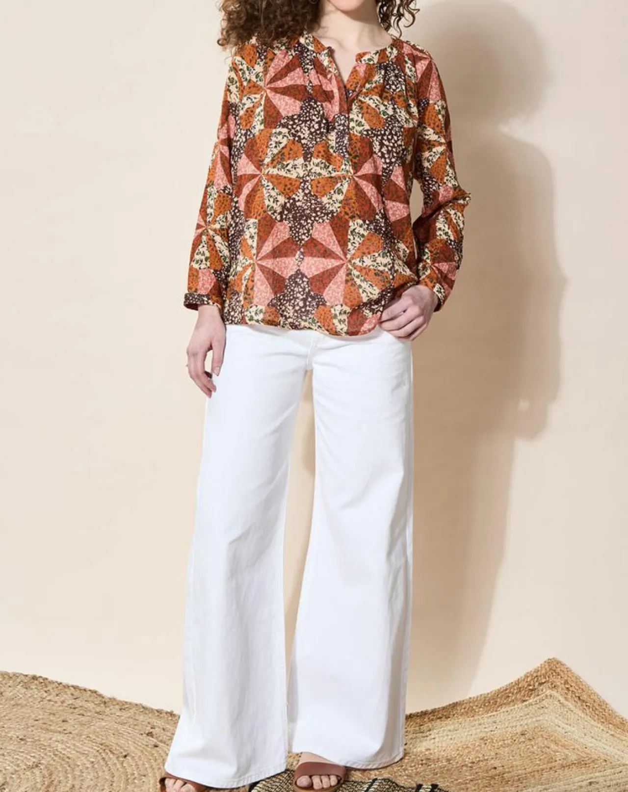 Blouse loose Partage paprika