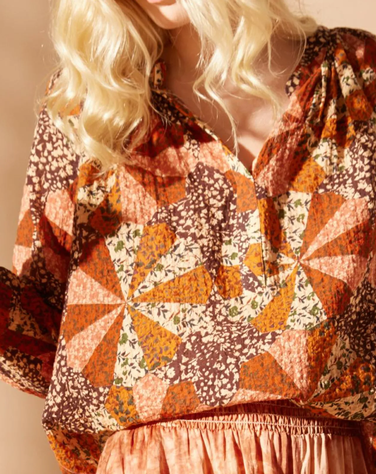 Blouse loose Partage paprika