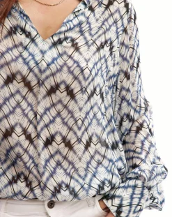 Blouse Mia indigo/écru