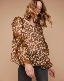 Blouse Ottis imprimée vanille