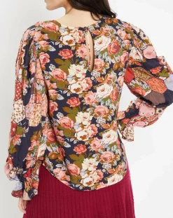 Blouse Patchwork encre