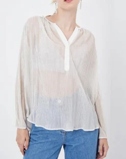 Blouse Plantain transparente blanche