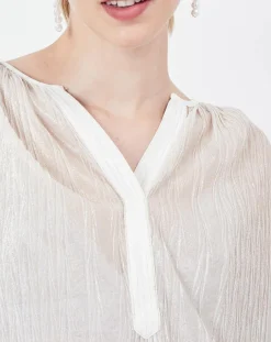 Blouse Plantain transparente blanche