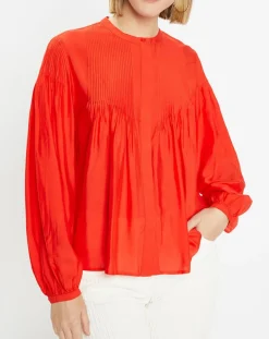 Blouse plissée Gado rouge