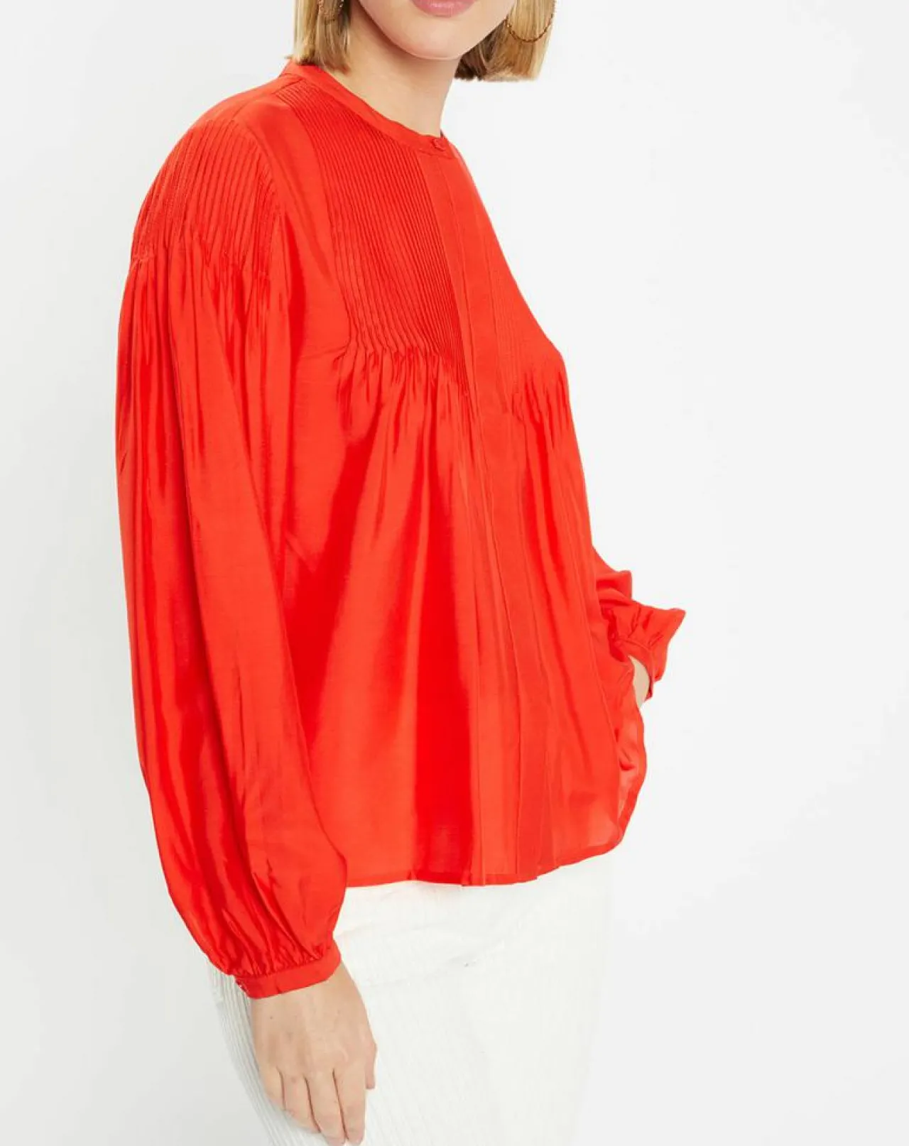 Blouse plissée Gado rouge