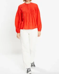 Blouse plissée Gado rouge