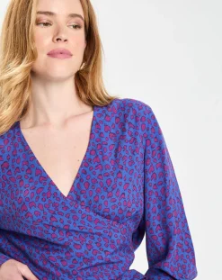 Blouse Print Tori bleu/violet