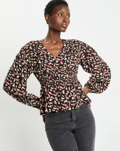 Blouse Print Traviata 2 noir/rouge