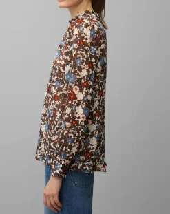 Blouse Romantique Fleur marron/multicolore