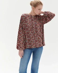 Blouse Tess imprimée rouge