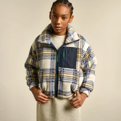 Blouson Aika à carreaux écru