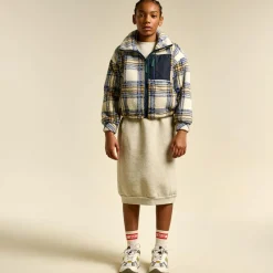 Blouson Aika à carreaux écru