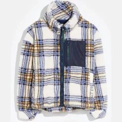 Blouson Aika à carreaux écru