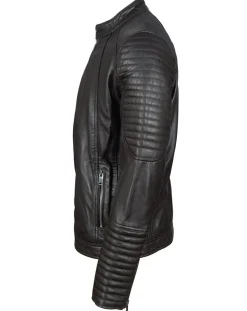 Blouson Biker en Cuir Juda marron