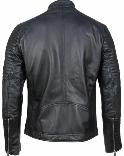 Blouson Biker en Cuir Juda noir