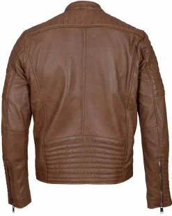 Blouson Biker en Cuir Junior cognac