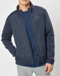 Blouson bi-matière bleu marine