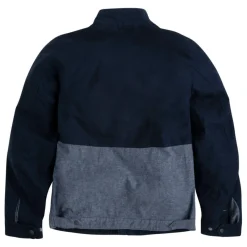 Blouson bimatière denim Tilos bleu marine