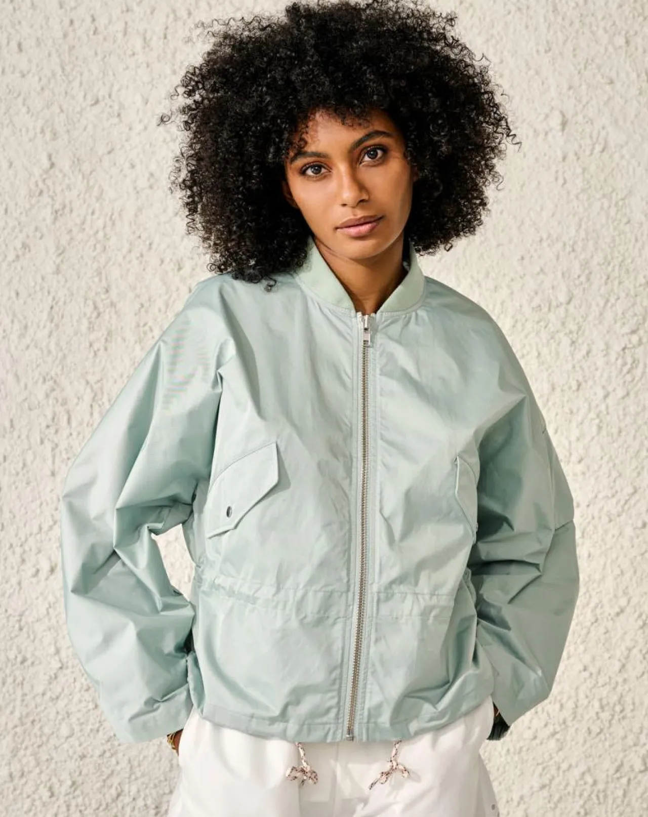 Blouson bombers Heyden court et oversize bleu aqua