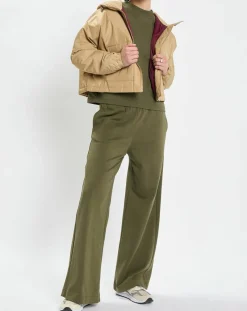 Blouson court à capuche poches zip beige