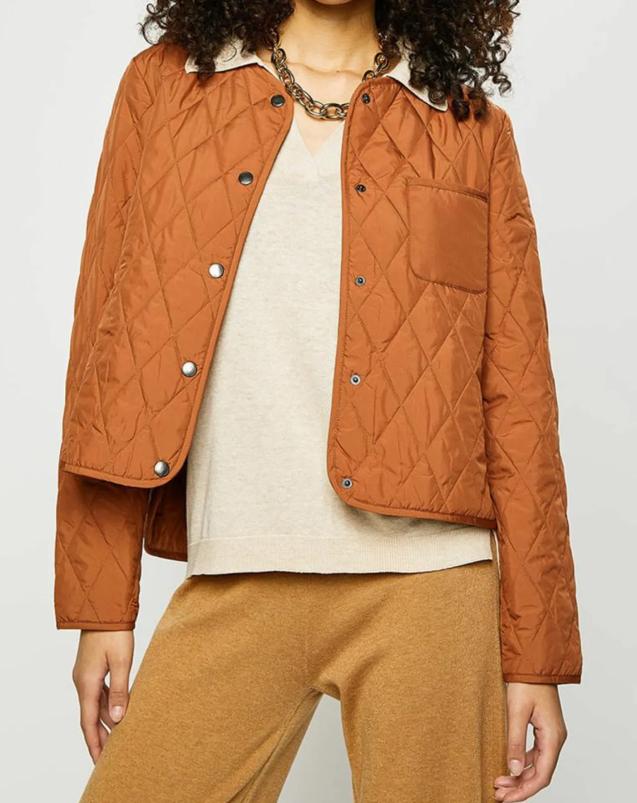 Blouson court matelassé collection EDC by Esprit camel