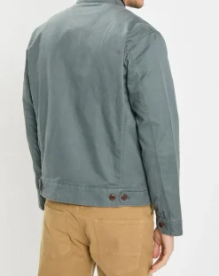 Blouson en coton & lin kaki