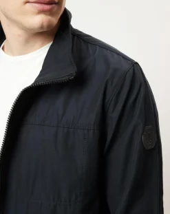 Blouson en coton et nylon bleu marine