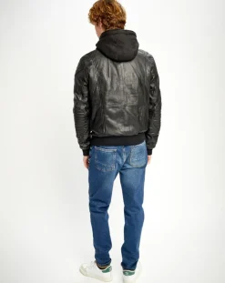 Blouson en Cuir Luigi noir