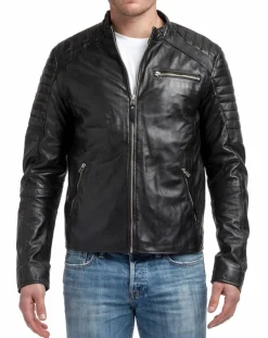 Blouson en Cuir Manuel noir