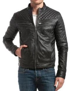 Blouson en Cuir Marcus noir vintage