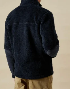 Blouson en Fausse Fourrure Zip marine