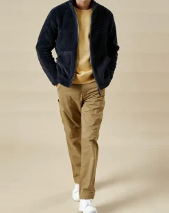 Blouson en Fausse Fourrure Zip marine