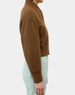 Blouson en Laine mélangée Cropped marron