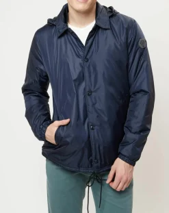 Blouson en micro ripstop bleu marine