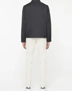 Blouson en toile uni bleu foncé