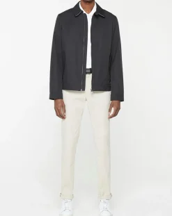 Blouson en toile uni bleu foncé