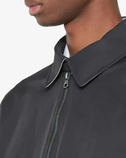 Blouson en toile uni bleu foncé